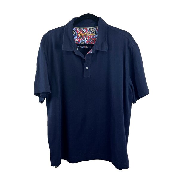 Robert Graham Navy Blue Skull Polo Shirt Mens Size XL - Picture 1 of 7